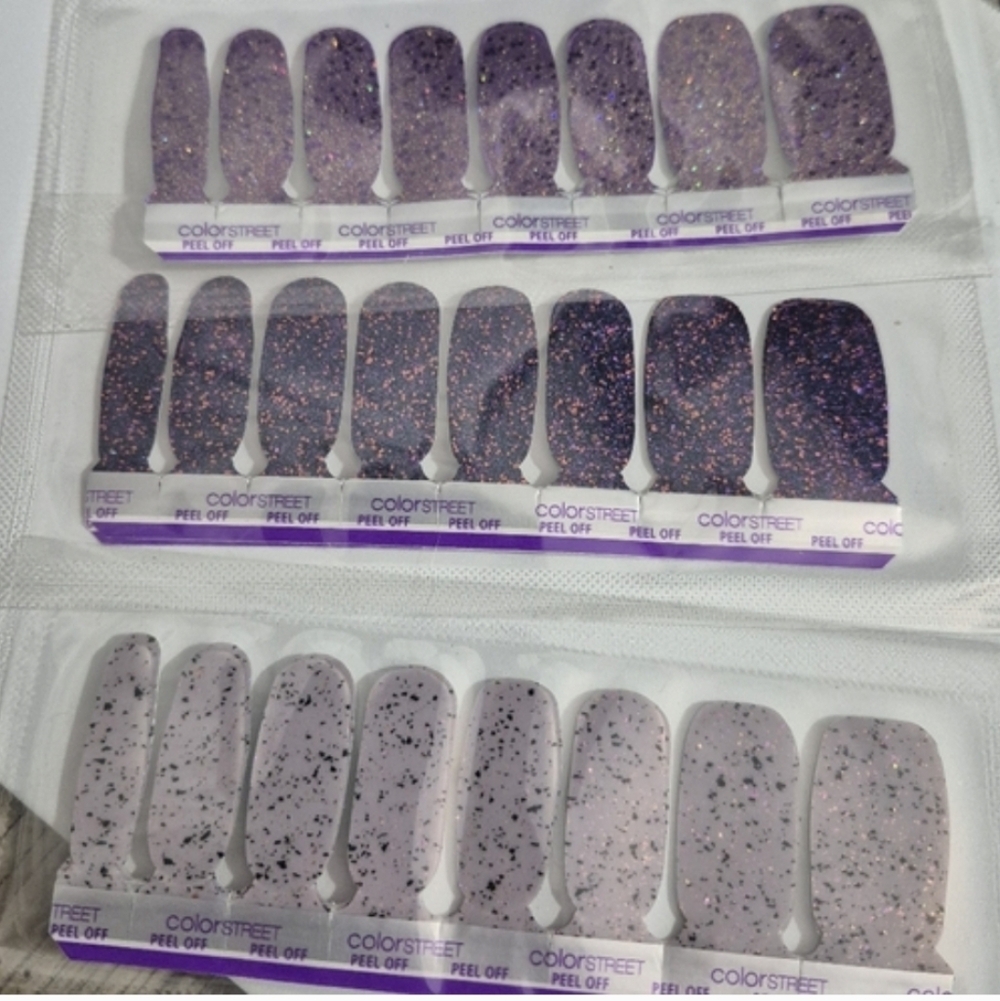 Color Street Color Play Purple Sparkle Nail Strips Set - Picture 2 of 5
